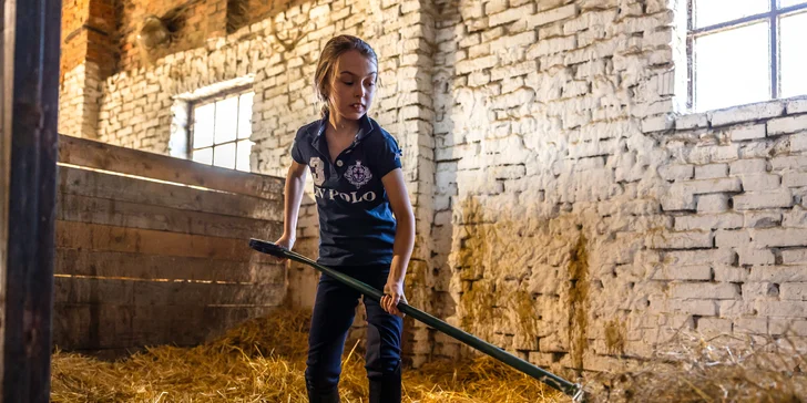 Súčasťou kurzu je aj výuka starostlivosti o koňa