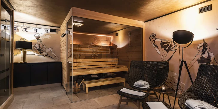 Tam na vás čeká luxusní privátní spa s vířivkou, saunou a velkorysým relaxačním prostorem.