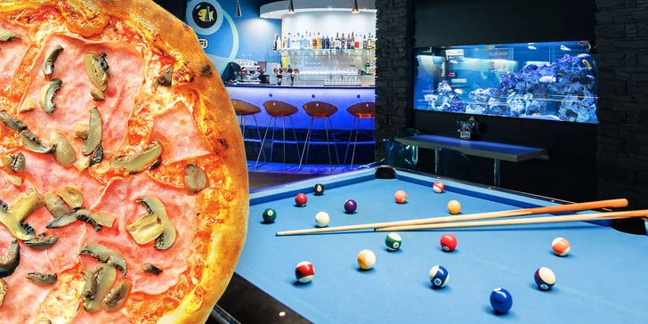 2 hod. karambolu nebo billiardu a případně i 2 křupavé pizzy