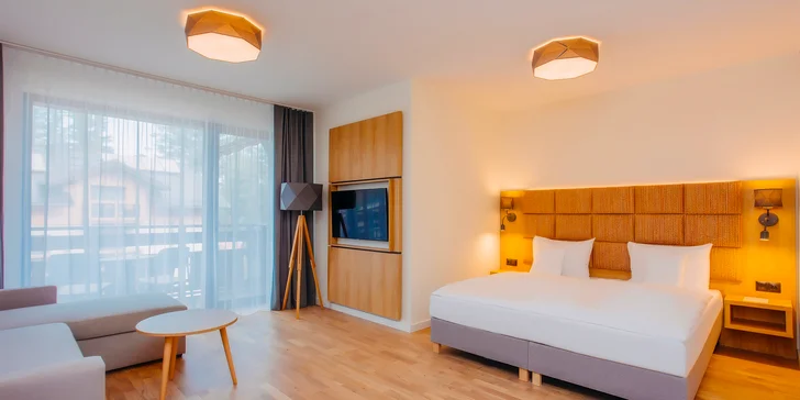 V ponuke je niekoľko typov apartmánov vrátane toho s vlastnou saunou.