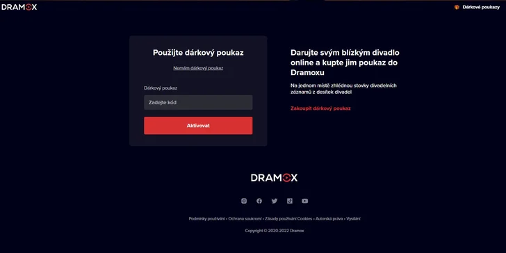 Zadejte kód svého voucheru a klikněte na "Aktivovat".