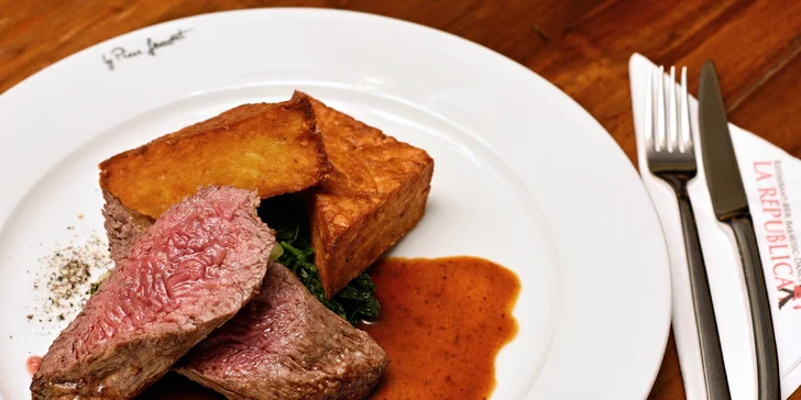 V hlavní roli se představí hovězí diamond na smetanovém špenátku s bramborovými rösti a omáčkou demi-glace.