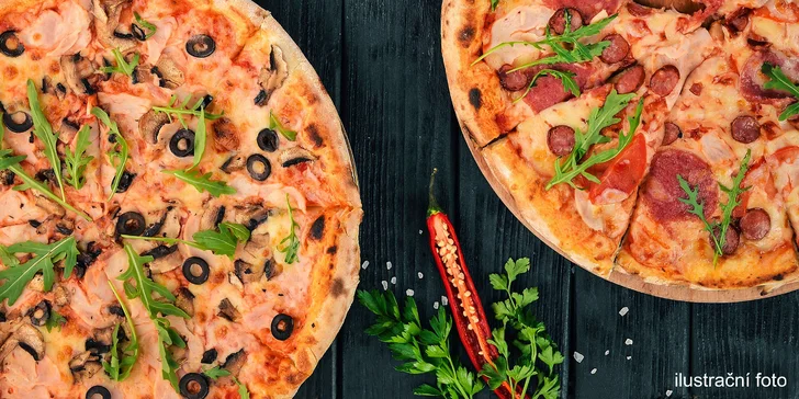 2 poctivé pizzy z pravých italských surovin: salámová, BBQ i pikantní