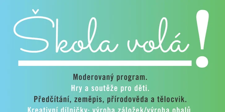 Vybavte děti do školy v Galerii Harfa: slevy na nákupy a zábava pro děti