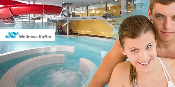 159 Kč za ŠEST hodin v moderním aquaparku Wellness Kuřim pro jednu osobu nebo TŘI hodiny pro DVA - vodní zábava a relaxace. Pro jednotlivce i páry se slevou 58 %!