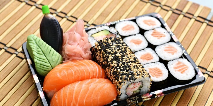 Pochutnejte si na sushi doma i v práci: výběr ze 6 setů s sebou, losos i avokádo