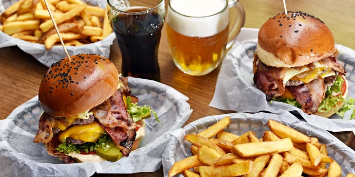 Sýrová paráda: šťavnatý burger Big Cheese s hranolkami pro 1 či 2