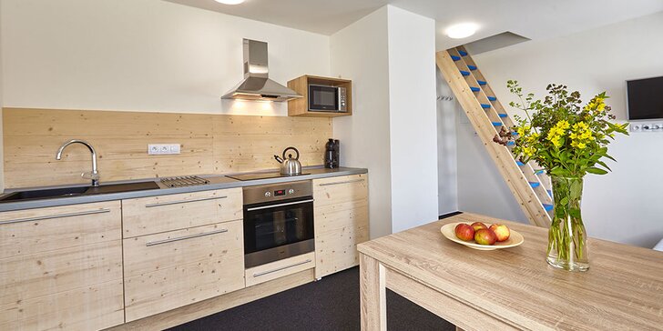 Moderní apartmán v Harrachově se saunou a opékáním pro partu či rodinu