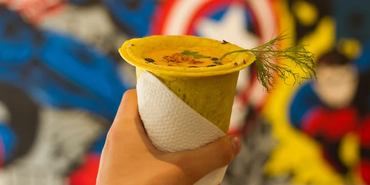 Vege polévky v kelímku z jedlého těsta pro jednoho nebo pro dva