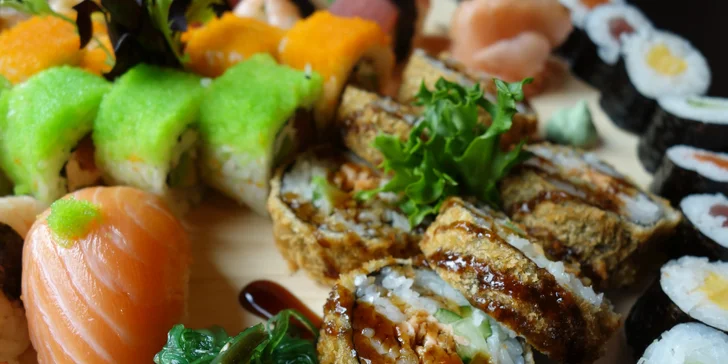 Sushi sety v OC Olympia: 20 nebo 58 kusů s tuňákem, avokádem i krevetami