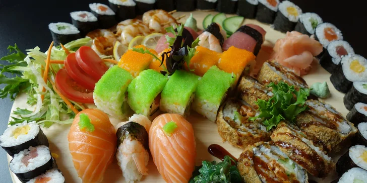 Sushi sety v OC Olympia: 20 nebo 58 kusů s tuňákem, avokádem i krevetami