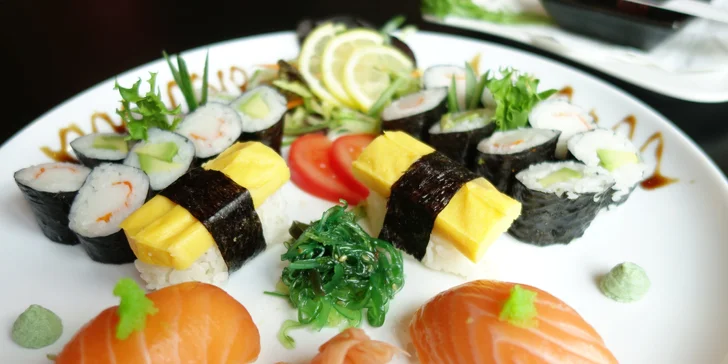 Sushi sety v OC Olympia: 20 nebo 58 kusů s tuňákem, avokádem i krevetami