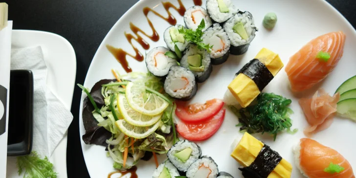 Sushi sety v OC Olympia: 20 nebo 58 kusů s tuňákem, avokádem i krevetami
