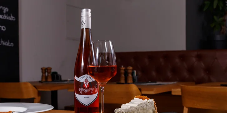 4chodové menu pro zamilované: candát nebo hovězí steak a lahev vína