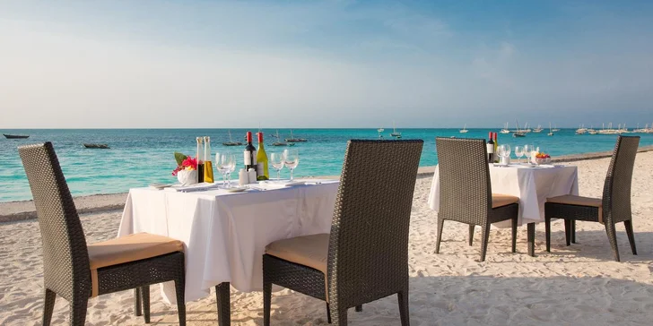 4* exotický resort na Zanzibaru: 6–12 nocí přímo na pláži, all inclusive, fitness