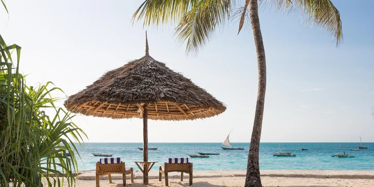 4* exotický resort na Zanzibaru: 6–12 nocí přímo na pláži, all inclusive, fitness