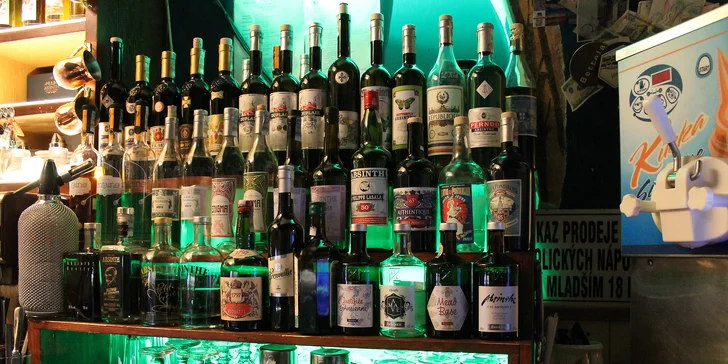 Zajděte si na drink: otevřený voucher do Absintherie v hodnotě 400 či 800 Kč