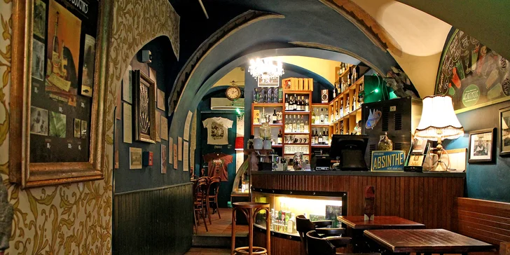 Zajděte si na drink: otevřený voucher do Absintherie v hodnotě až 1200 Kč