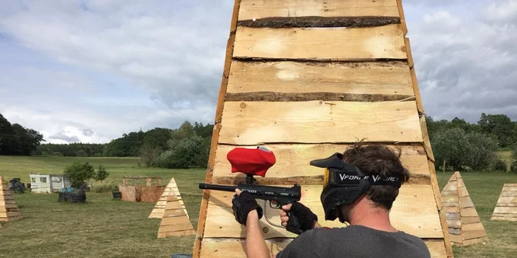 3 nadupané hodiny paintballu na hřišti s rozlohou 10 000 m² - i pro partu