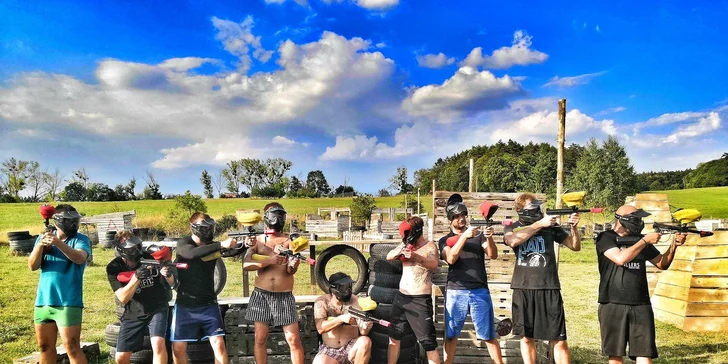3 nadupané hodiny paintballu na hřišti s rozlohou 10 000 m² - i pro partu