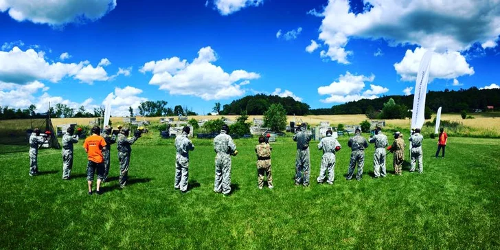 3 nadupané hodiny paintballu na hřišti s rozlohou 10 000 m² - i pro partu