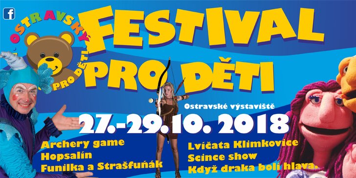 Jednodenní vstupenka na Ostravský festival pro děti s pestrým programem