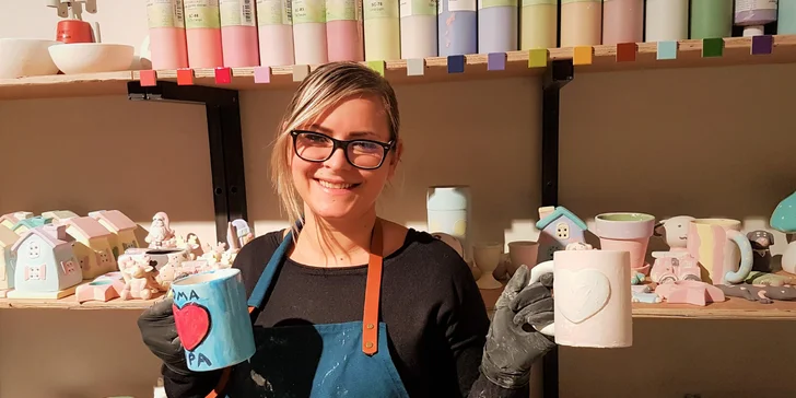 V zábavním parku najdete také kreativní dílny, kde můžete malovat na keramiku, tričko, tašku či jiný textil.
