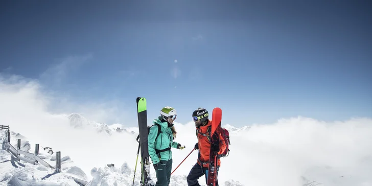 1denní lyžování: střediska Sölden i Stuhleck, ledovce Hintertux, Pitztal, Stubai
