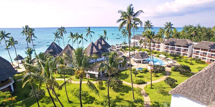 4* exotický resort na Zanzibaru: 6–12 nocí přímo na pláži, all inclusive, fitness