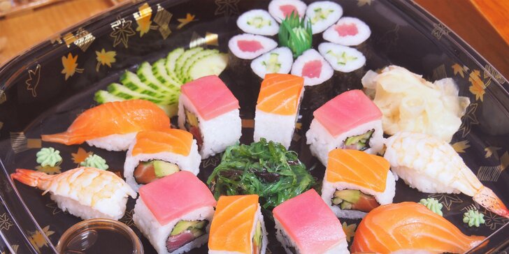 Sushi sety s až 51 ks: losos, tuňák, avokádo i krevety v tempuře či na grilu