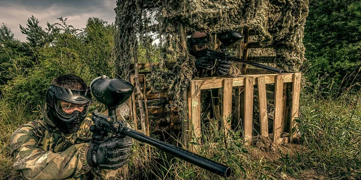 Celodenní paintball na vojenské základně včetně vybavení a 100 kuliček