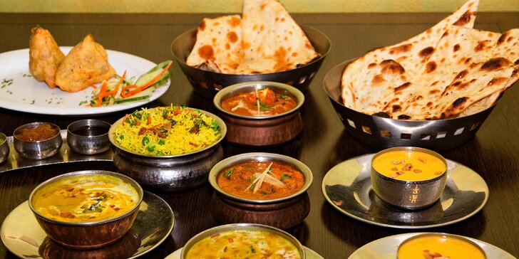 Ochutnejte pravou Indii: menu s kuřecím i vegetariánské pro 2 osoby