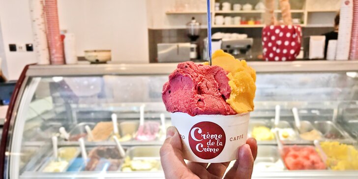 Velká porce poctivé zmrzliny v Crème de la Crème: až 20 druhů, bez chemie