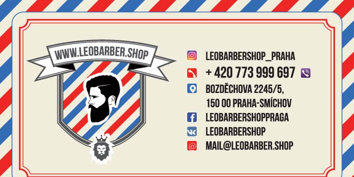Pánský módní barber střih v Leo Barber Shopu na Andělu