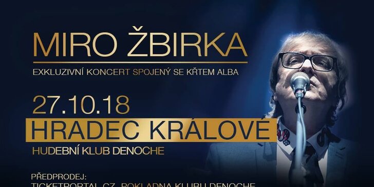 Vstupenka na exkluzívní koncert se křtem nového alba Miro Žbirky