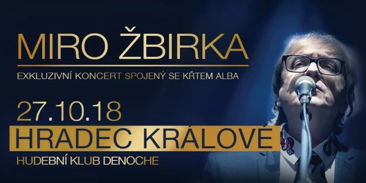 Vstupenka na exkluzívní koncert se křtem nového alba Miro Žbirky