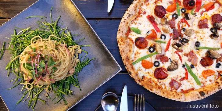 2 italské speciality podle výběru: pizza nebo pasta v restauraci v Čeladné
