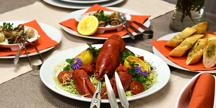 Luxusní 5chodové menu pro dva: tygří krevety, humr i crème brûlée