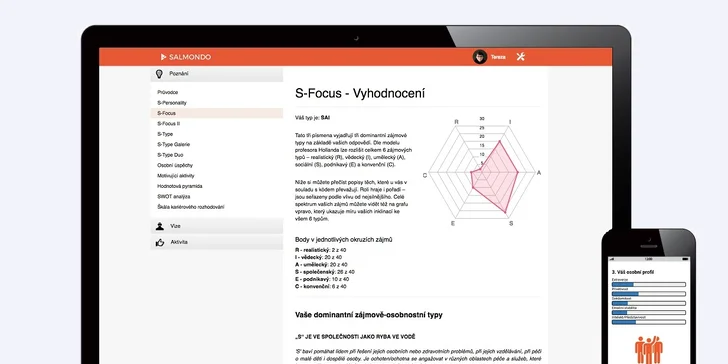 Aplikace Salmondo pro volbu studia a profesní orientace studentů ZŠ i SŠ