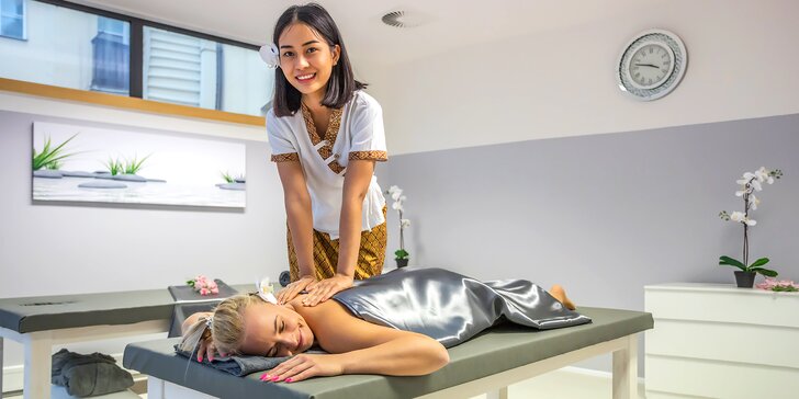 Thajská masáž v novém luxusním salonu Diamond Spa, občerstvení i sekt