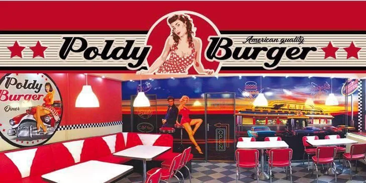 Hovězí burger s cibulovými kroužky, steakovými hranolky a dipem pro dva