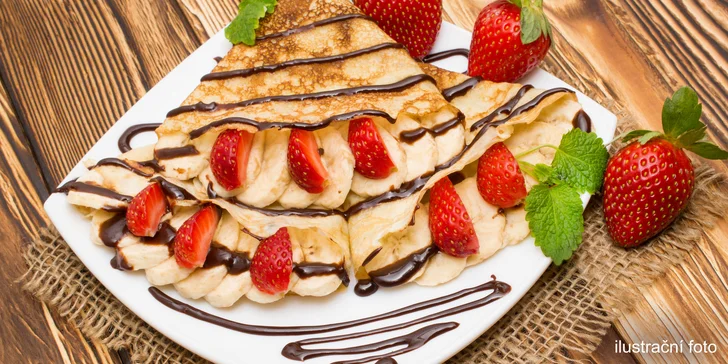 Káva dle vlastního výběru a palačinka s nutellou nebo ovocem