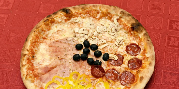 Italská dvojka: 2 pizzy plné ingrediencí a sleva na veškeré nápoje