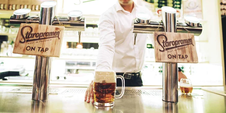 Prohlídka pro jednoho nebo pivní degustace pro 2 v pivovaru Staropramen