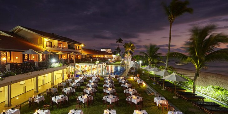 3* hotel na Srí Lance: 6–12 nocí, polopenze, 2 bazény, přímo na pláži