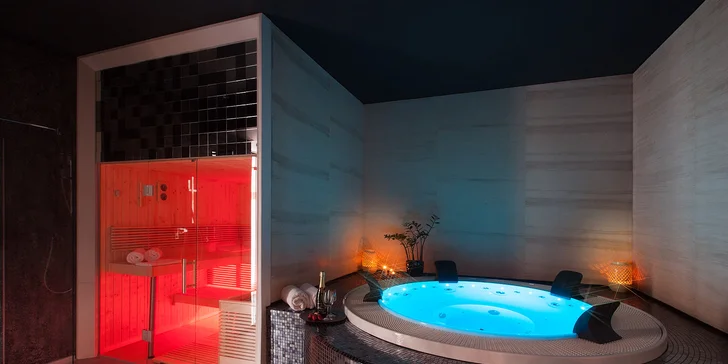 90 minut v privátním wellness s vířivkou a finskou saunou až pro 4 osoby