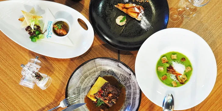 4chodové menu ve špičkové restauraci: husí paštika, hovězí steak i tarte tatin