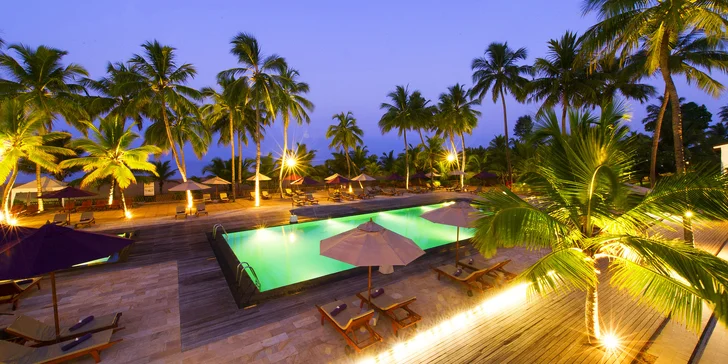 4* resort na Srí Lance: 6–12 nocí, polopenze, 2 bazény, přímo na pláži