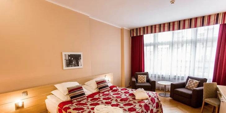 K vybavení patří TV, telefon, minibar a trezor. 
