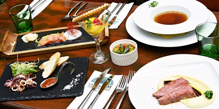 6chodové menu v La Bodeguita del Medio: losos, kalamáry i flank steak